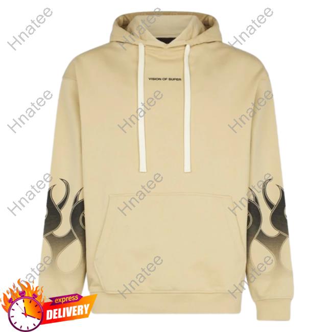 Official Vision Of Super San Pullover Sweatshirt With Black Gradient Flames