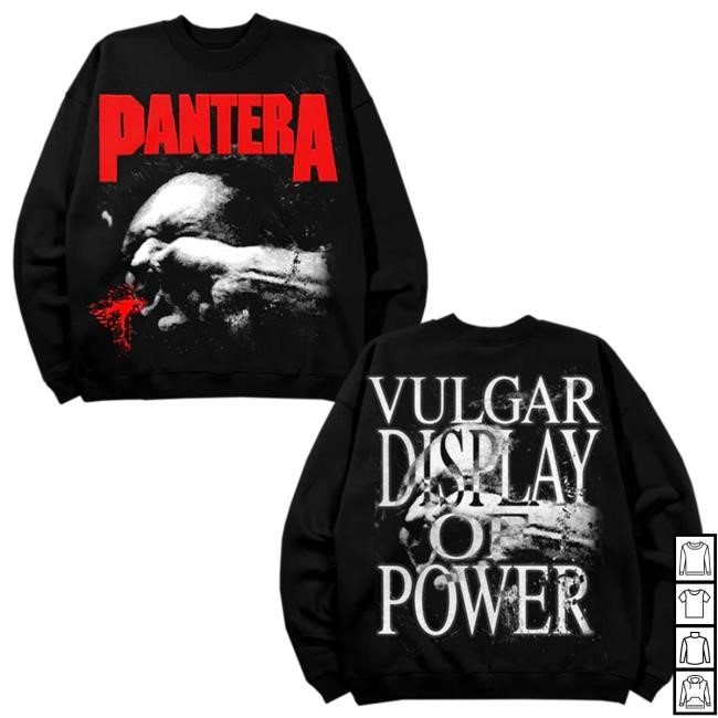 Official Pantera Merch Store Shop Pantera Vulgar Display Of Power Crew neck