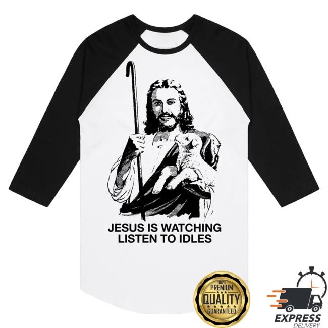 Official Idles Merch Store Shop Idles Band Jesus Is Watching Raglan Long Sleeve Shirt