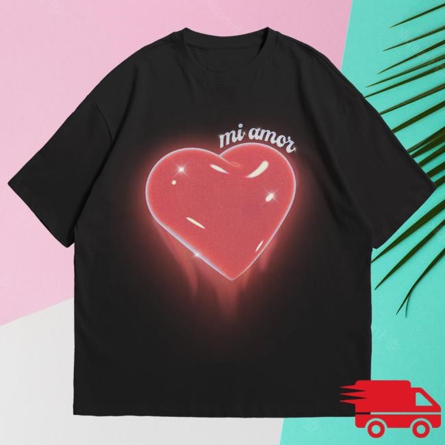 Mi Amor Heart Black T Shirt JVKE - Official Merchandise
