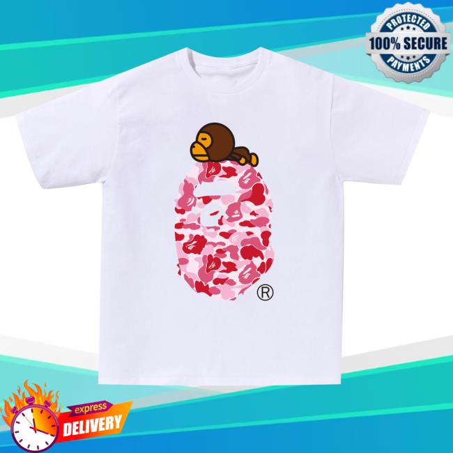 Official BAPE Shop Clothing Store Merch Abc Pink Camo Milo On Big Ape New Shirt