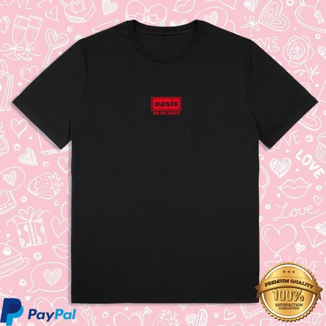 Official Oasis Tour Merch Live '25 Los Angeles Event Top Shirt 6th September Black