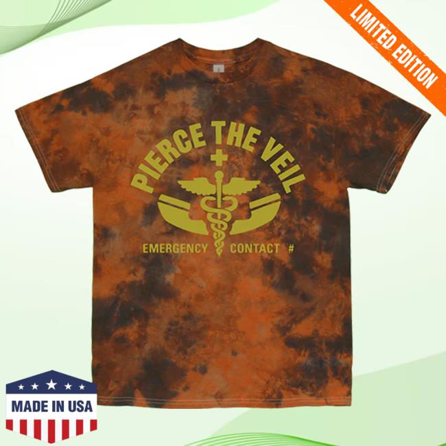 Official Pierce The Vei Clothing Store Shop Ptvmerch Emergency Contact Red/Black Tie Dye Tees Ptv Merch