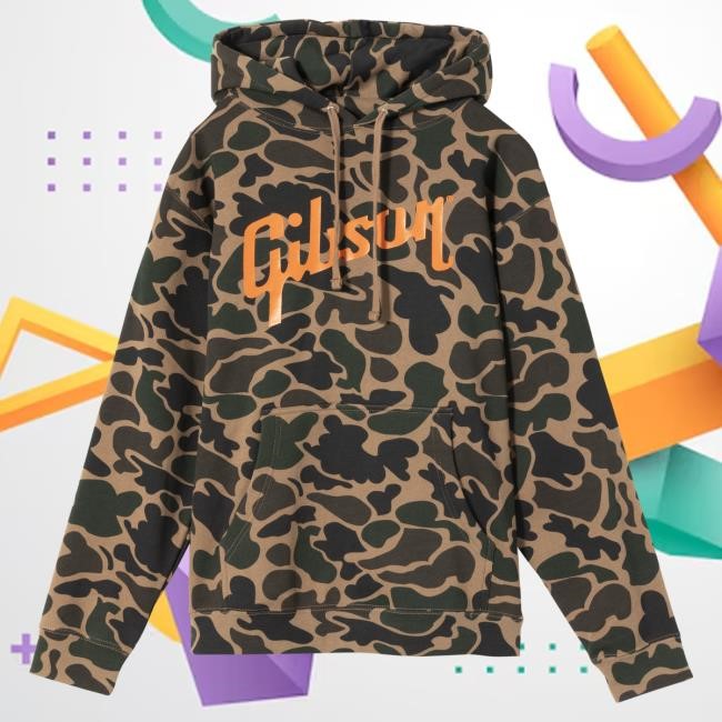 Official Gibson Merch Store Shop Gibson Camo Hooded Sweatshirt Gibson Band