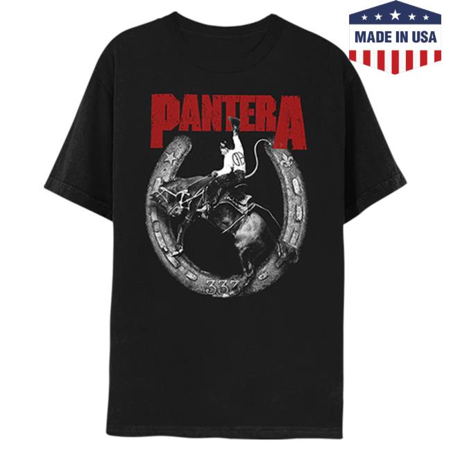 Official Pantera Merch Store Pantera Horseshoe World Tour 2023 Black Top Shirt