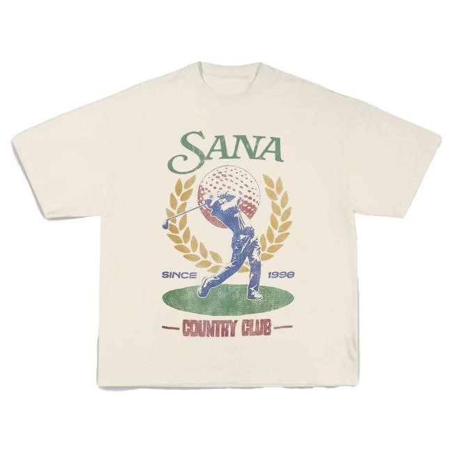 Official Sana Detroit Store Country Club Golf Tshirt - Cream SanaDetroit