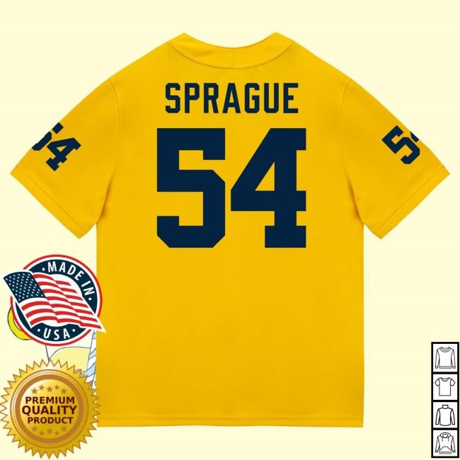 Michigan Wolverines #54 Andrew Sprague Student Athlete Maize Football Jersey Hot Shirt The M Den Shop