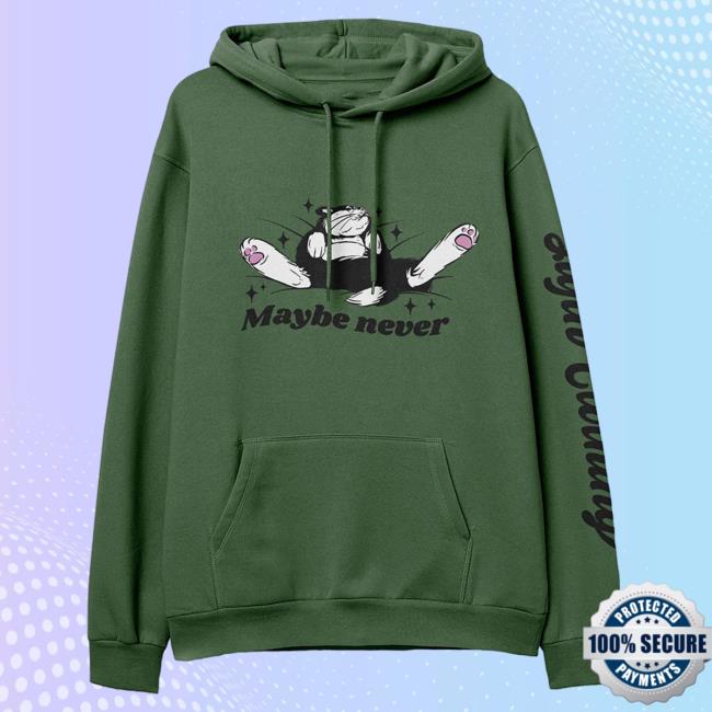 Official Yujin Clothing Maybe Never Hooded Sweatshirt Green