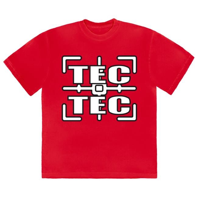 Official Lil Tecca Merch Store Tec Crosshair Hooded Sweatshirt (Red)