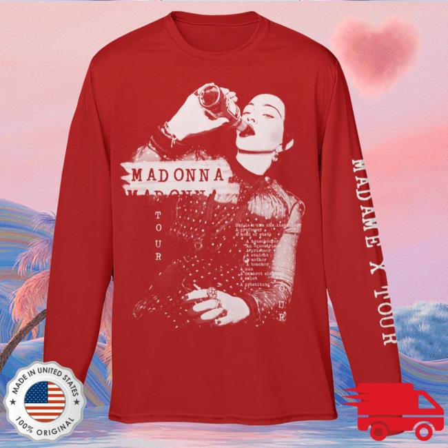Official Madonna Merch Store Madame X Red Long Sleeve Tees Madonna Apparel Clothing Shop