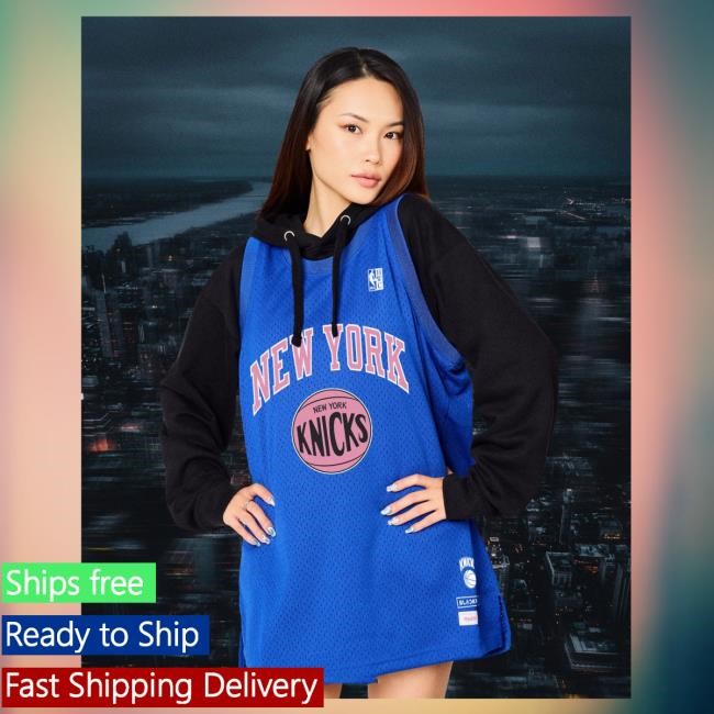 New York Knicks Mitchell & Ness X Blackpink Hardwood Classics Swingman Jersey New Shirt - Blue | Blackpink Merch Store Shop Official