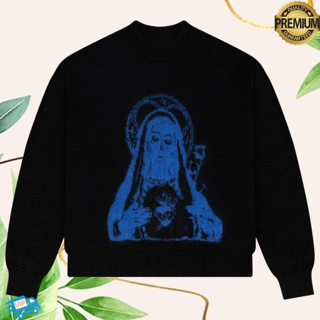 Black Madonna Mohair Pullover Hoodie