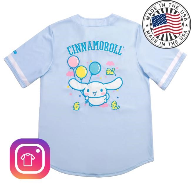 Official Sanrio Apparel Clothing Kuromi Merch Cinnamoroll X Japanla Baseball Jersey Shirt New Sanrio Shop Store