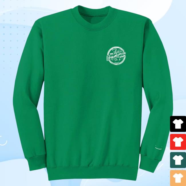 Official Dream Smile Merch Store Dream Smile Members Only Smile Club Crew neck Sweatshirt Kelly Green Dream Updates DreamSmile