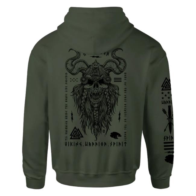 Official Howitzer Clothing Viking Warrior Spirit Brave Pull Over Hoodie Surplus Green