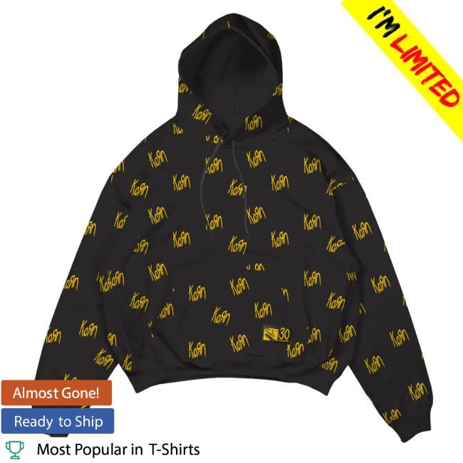 Official Korn Merch Store Korn Limited Edition 30 All-Over Popover Sweatshirt Korn Clothing Shop Kornwebstore