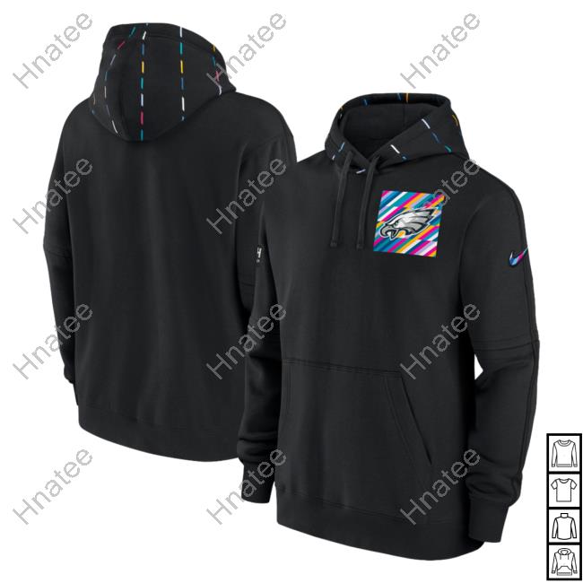 Official PhiladelphiaEagles Clothing Merch Store Shop Black Philadelphia Eagles 2023 Crucial Catch Club Crewneck Sweatshirt 3D