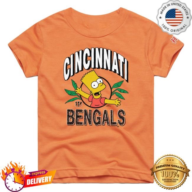 Official Cincinnati Bengals Homage x The Simpsons Youth Tees - Orange
