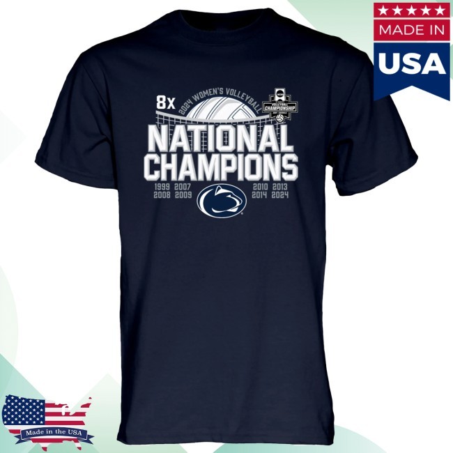 Blue 84 2024 Psu Women's Volleyball National Champions Tee Shirt