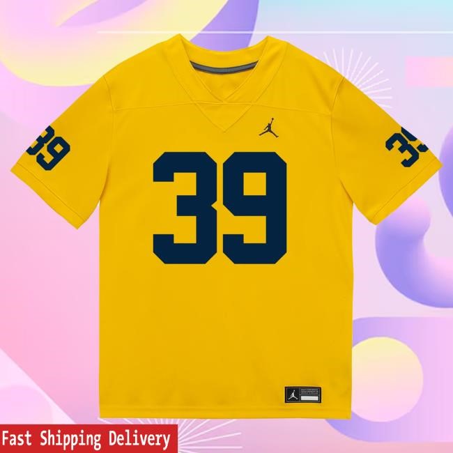 Michigan Wolverines #39 Max Reyes Student Athlete Maize Football Jersey Tees The M Den Shop