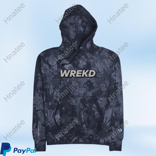 Official Wrekd X Vroom Unisex Champion Tie-Dye Crewneck Navy