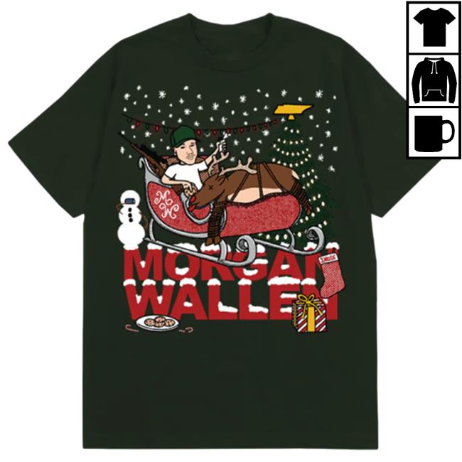 Official Morgan Wallen Merch Store Reindeer Sleigh New Shirt MorganWallen Shop