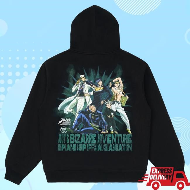 Official Hypland Clothing Merch Store Jojo Diamond Unbreakable Group Hooded Sweatshirt (Black)