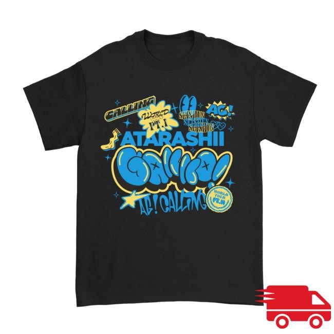 Atarashii Gakko Merch AG! Calling Blue & Black Shirt Atarashii Gakko Official Shop
