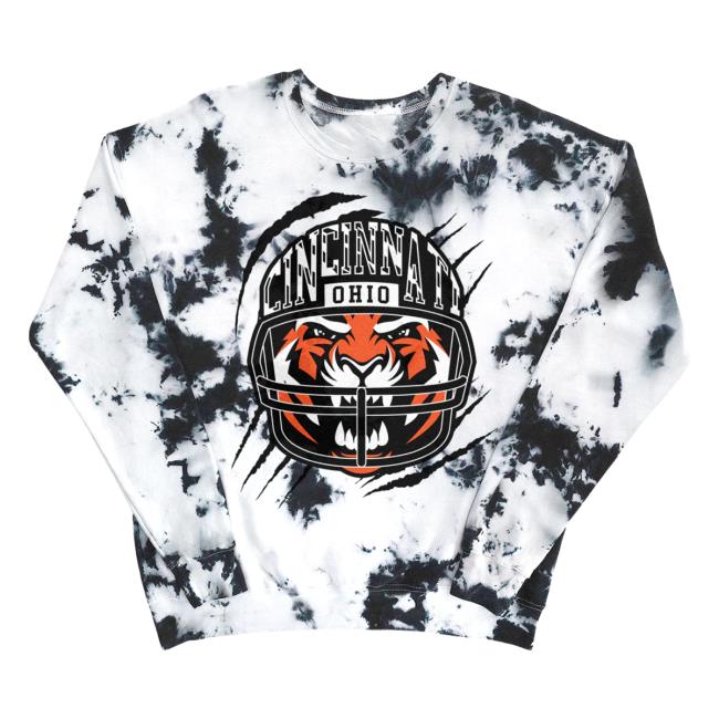 Official Ohio Clothing Store Shop Angry Cincy Tie Dye 3D Pullover Sweatshirt Ohioclothing