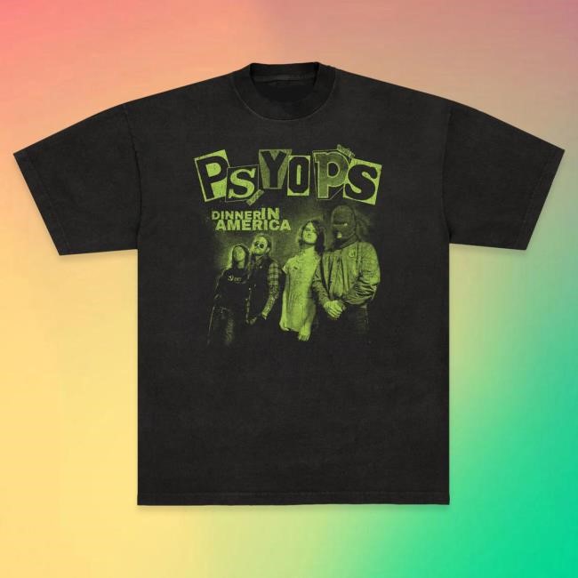 Official Super Yaki & Dinner In America Present: Psyops Shirts Neon Green On Black SuperYaki