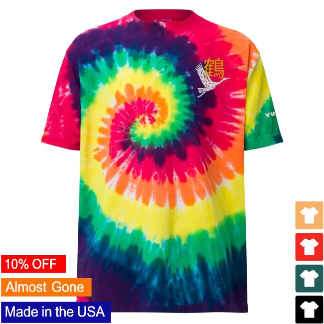 Yujin Clothing x Champion Tancho-Zuru Tie Dye T Shirt Classic Rainbow Tie-Dye