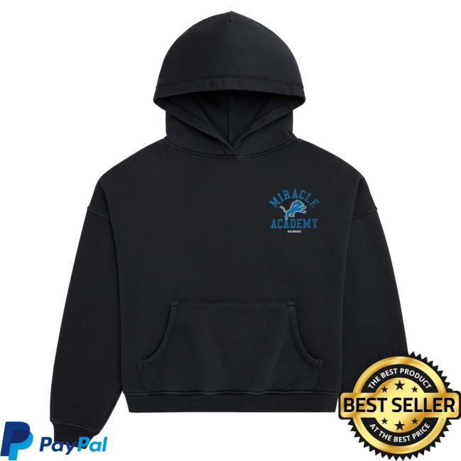 Official Fanatics Shop Store Merch Detroit Lions Miracle Academy Unisex Hooded Sweatshirt - Black by NFL