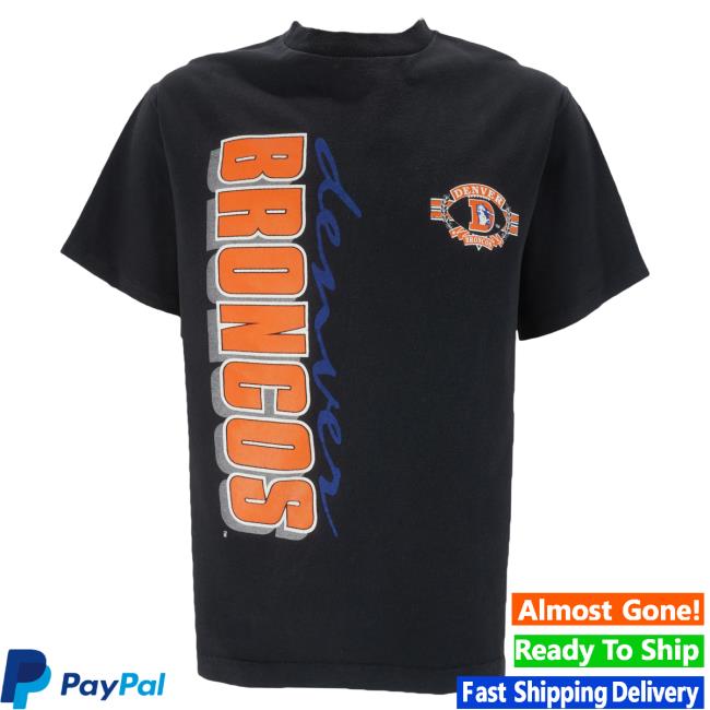 Official Vintage Club Clothing (Trench) - Denver Broncos Single Stitch Hot Shirt 1990S Large