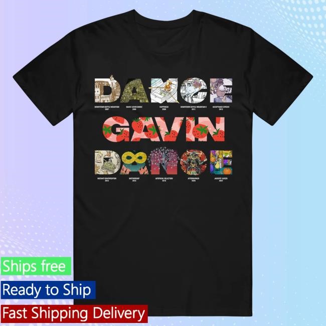 Official Dance Gavin Dance Merch Discography - Black Tshirt DanceGavinDance