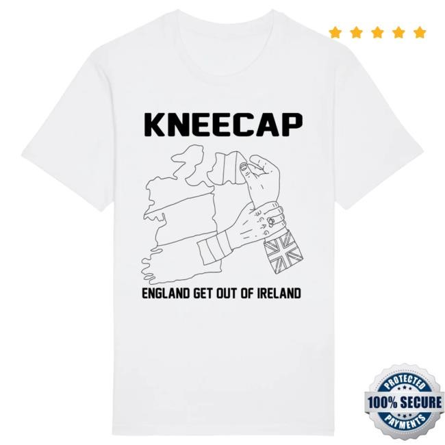 Kneecap England Get Out Of Ireland Tee White New Drop