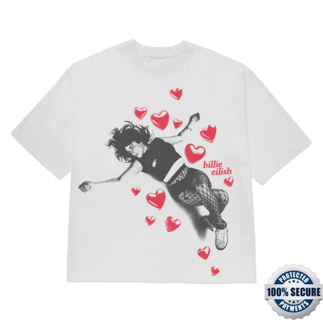 Official Billie Eilish Merch Store Shop Billie Eilish Valentine White Shirt New