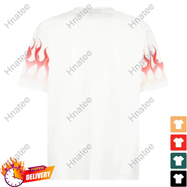 Official Vision Of Super White T-Shirts With Red Gradient Flames Official Vision Of Super White Shirt 2023 With Red Gradient Flames