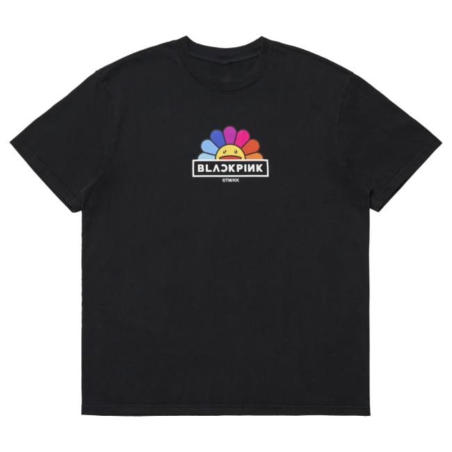 Official Takashi Murakami X Blackpink Rainbow Flower New Shirt (Black)