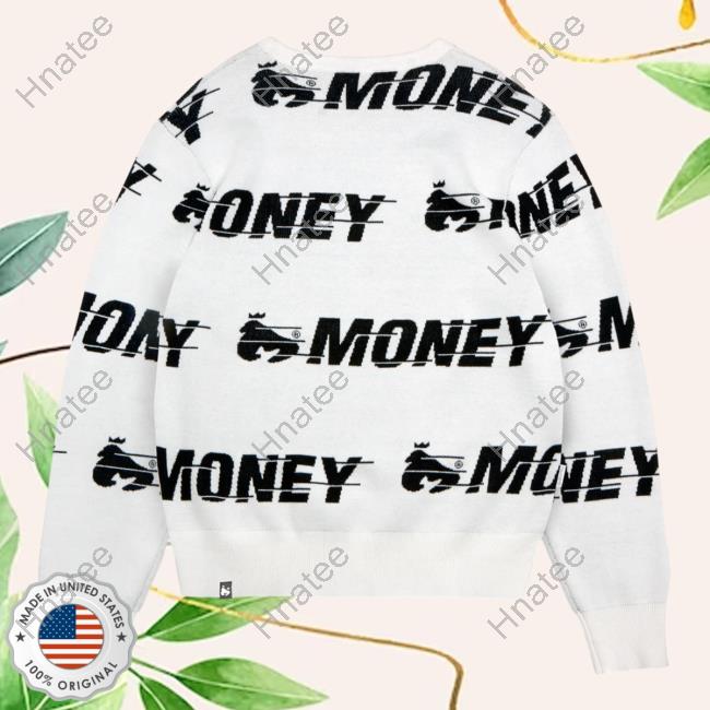 Official Money Clothing Aop Money Clothing Motion Knit Sweaters White