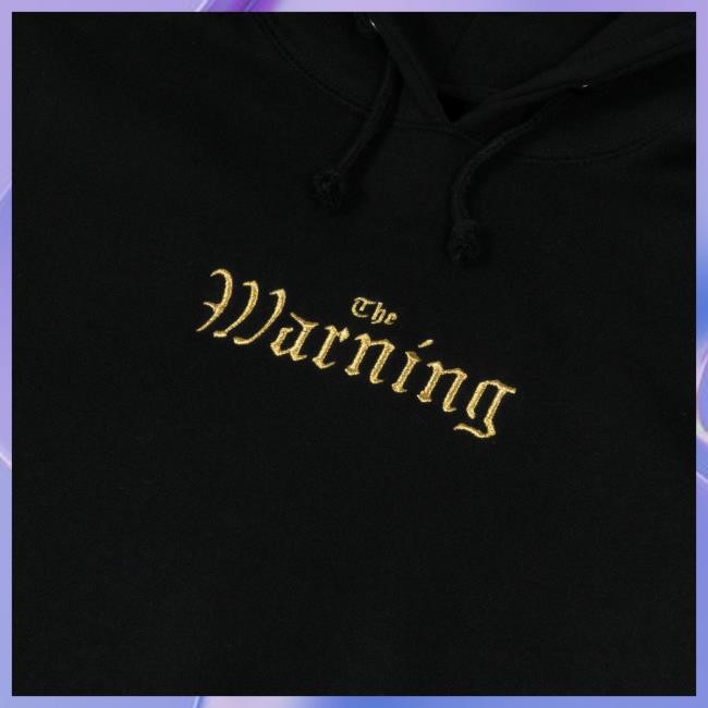TW Gold Embroidered Logo Attractive Hoodie The Warning Merch Store Official