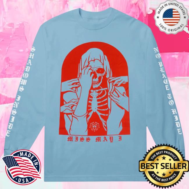 Official Merch Now Now Miss May I Nowhere To Hide Light Blue Long Sleeve Tees MerchNow
