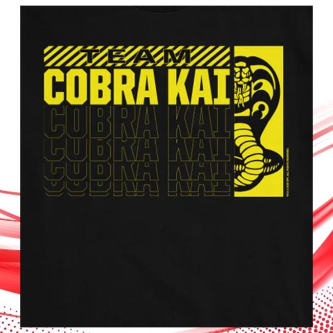 Official Cobra Kai Merch Cobra Kai Repeat Logo Unisex Black Popover Shirt