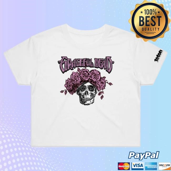 Official Teton Gravity Research Grateful Dead 60th x TGR 60th Skull & Roses Crop Tee