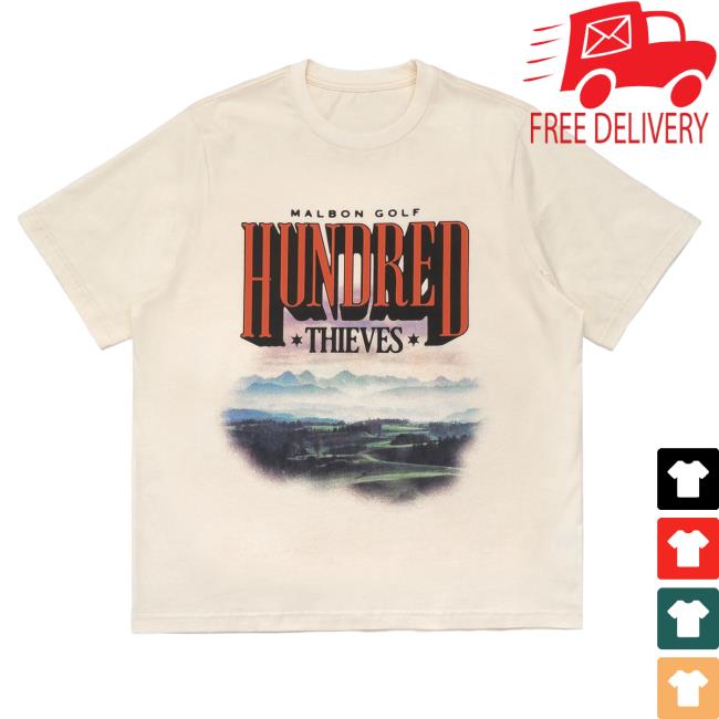 Official 100 Thieves Merch 100 Thieves X Malbon Horizon Cream T Shirt