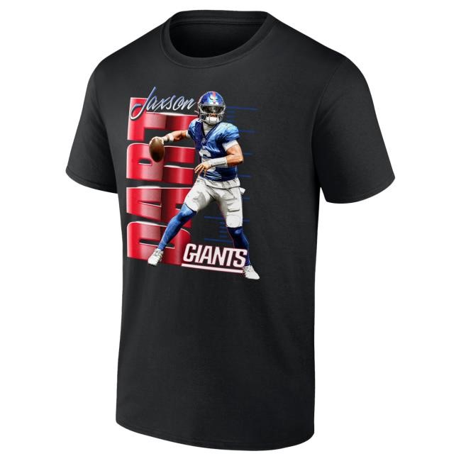 Official Men's Jaxson Dart Black New York Giants Celebration Tees