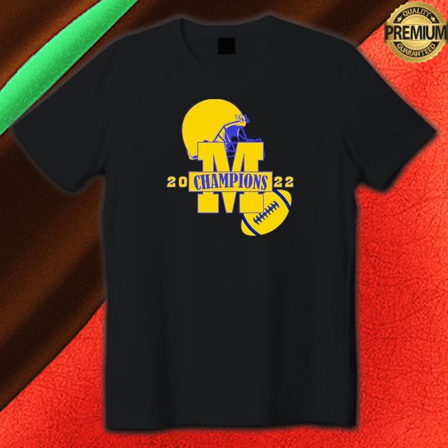 Michigan Wolverines Helmets 2022 Champions Tee Shirt