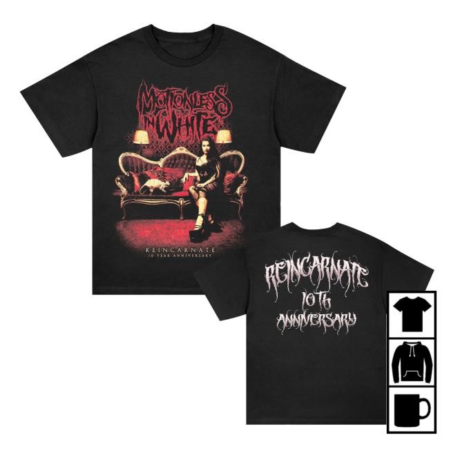 Reincarnate 10 Year Short Sleeve Shirt Motionless in White Store MIW Merch