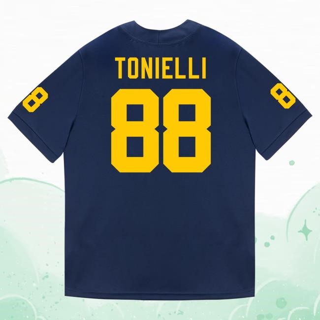 The M Den Michigan Wolverines #88 Deakon Tonielli Student Athlete Blue Football Jersey Tees