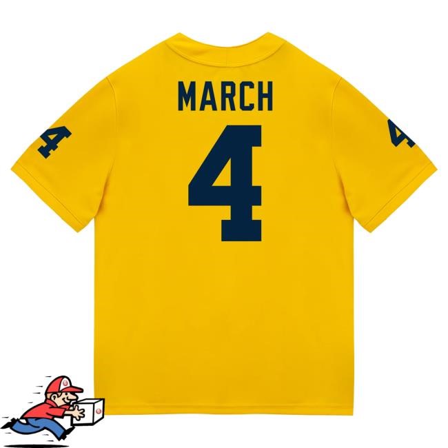The M Den Michigan Wolverines #4 Andrew Marsh Student Athlete Maize Football Jersey Tees