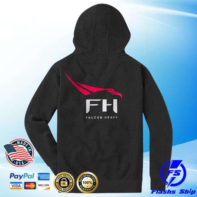 Falcon Heavy New Hoodie Official Spacex Merch Shop Falcon Heavy Sleeve Hoodie
